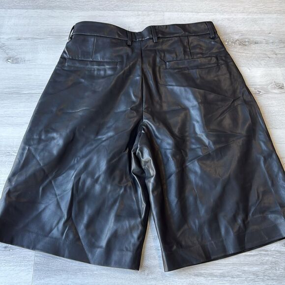 Zara Faux Leather Shorts Mens Black Size 30 Nwt - Picture 4 of 4